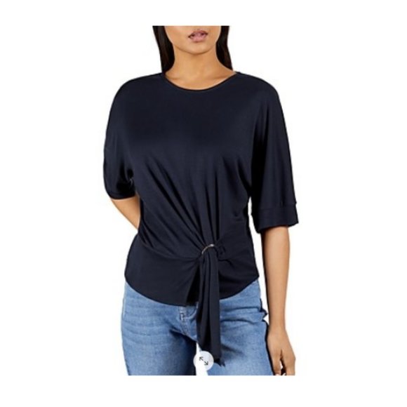 Ted Baker Drape Jersey Tee Navy Size 3 (USA 8) - Picture 1 of 6